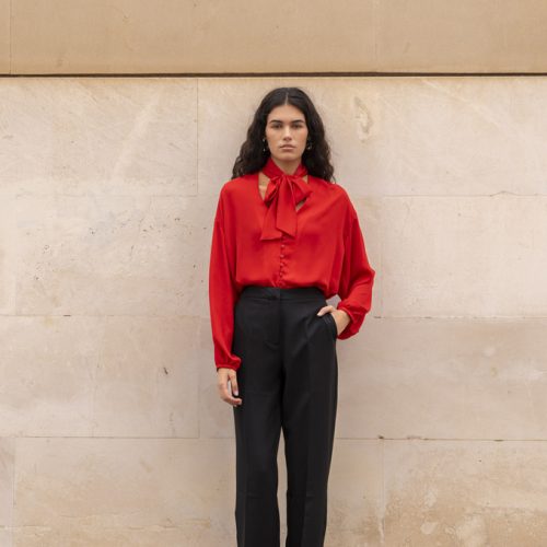 blusa lazo rojo